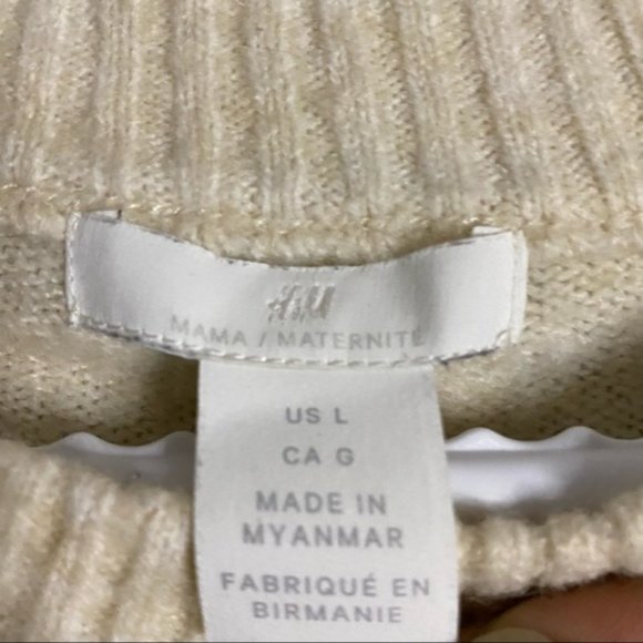 H&M Mama Maternity Cream Soft Knit Crewneck Sweater - Picture 2 of 5